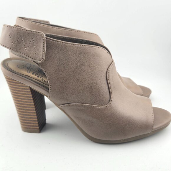 LifeStride “Naomi” Dress Sandal – Taupe/Beige Peep-Toe Bootie Womens size 6M - Picture 2 of 10